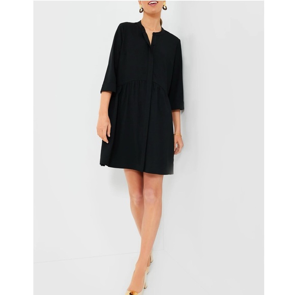 TUCKERNUCK Black Stretch Crepe Royal Shirt Dress - Picture 6 of 12